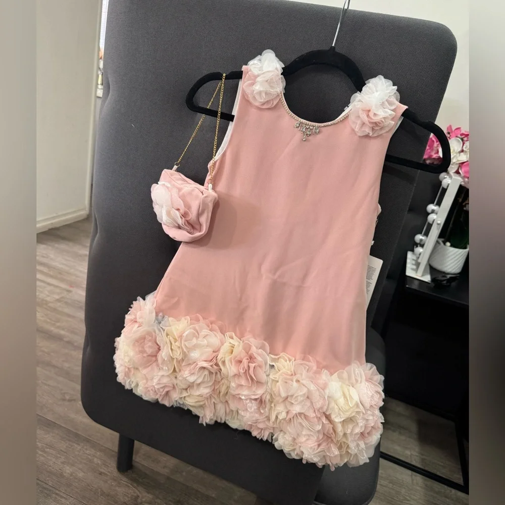 FINAL SALE✨
PINK GIRL Pink Floral Girl's Dress with matching bag - Picture 9 of 9